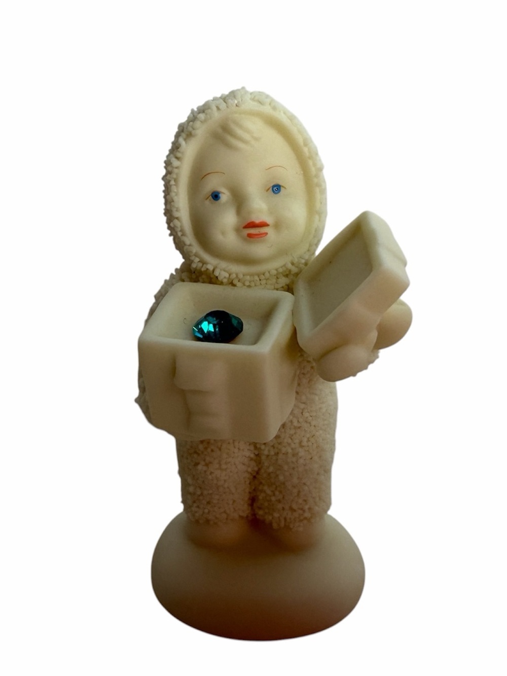 Department 56 Snowbabies Birthstone Gemstone December Gift Box Figurine 3 X 1.5"